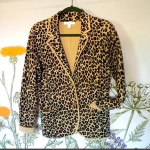 NotForSale 1901 Sweater Blazer Cheetah Animal Print Women's Tan Black M